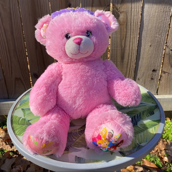 Build A Bear Workshop BABW Disney Princess Pink Bear with Crown Plush Stuffed - Picture 1 of 6